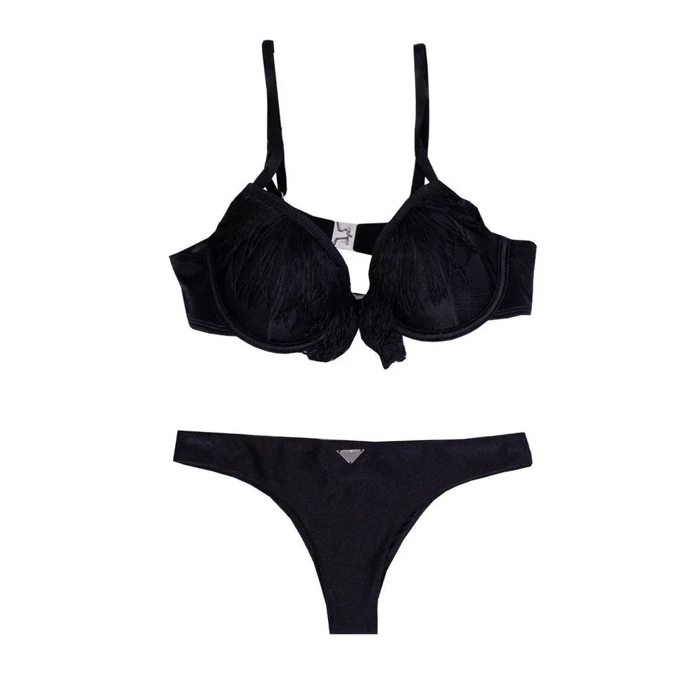 Emporio Armani Underwire Bikini Triangle Bikini with Fringes